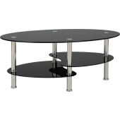 Cara Coffee Table Black Glass/Silver